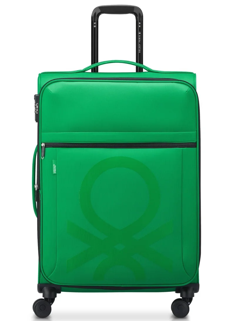 Color Block 69 Cm 4-Double Wheeled Softside Expandable Check-In Luggage Trolley Case - Green